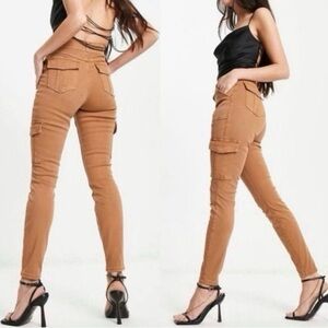 SPANX NWT Stretch Twill Ankle Cargo Pant in Honey Glow Women's Size Small